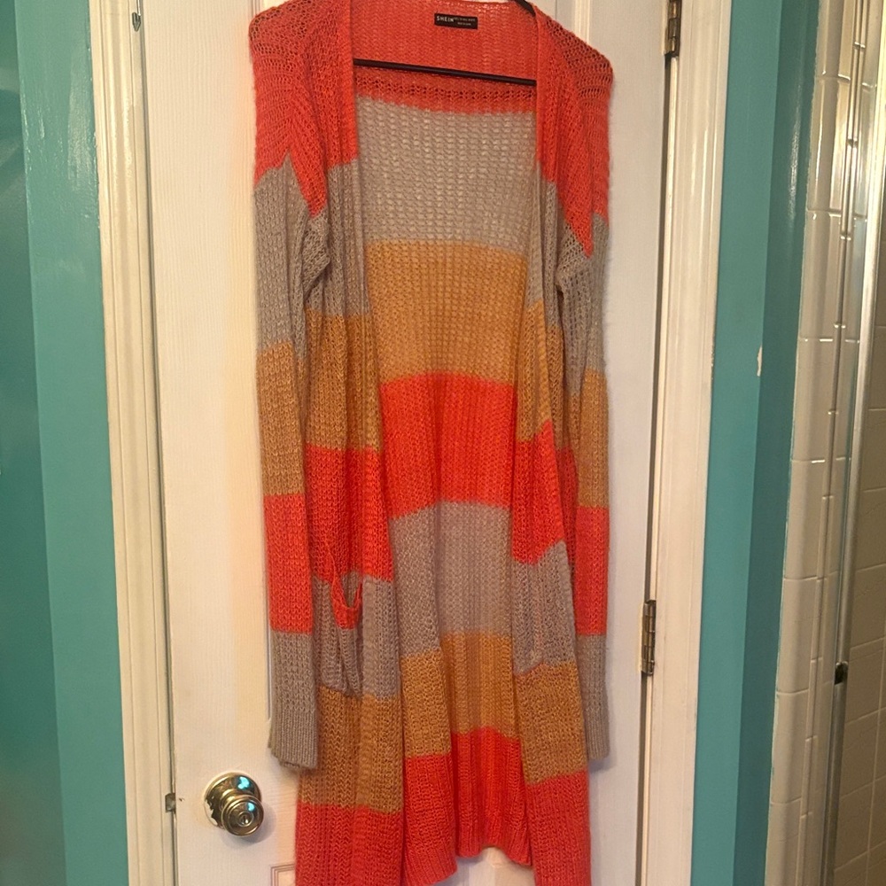 SHEIN Colorful Striped Cardigan